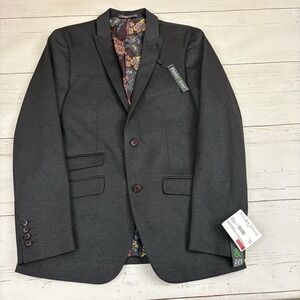 Paisley & Gray Blazer Sport Coat Mens 38R Gray Slim Fit Stretch Paisley Lining